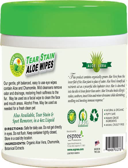 Espree Tear Stain Wipes, 60 Count - BeesActive Australia
