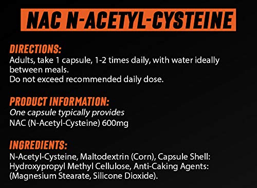 NAC N-Acetyl-Cysteine Capsules | N-Acetyl-Cysteine Supplement | Glutathione Precursor NAC 600mg 120 Vegan Capsules - BeesActive Australia