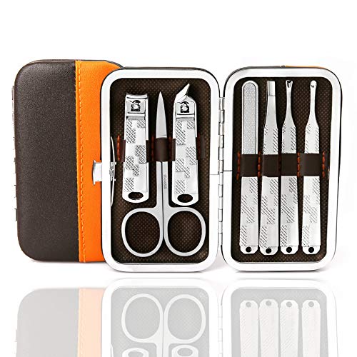 Jdomb Manicure Set Nail Clippers 7-Pieces Stainless Steel Pedicure Kit Professional Grooming Nail Tools with Travel Case - BeesActive Australia