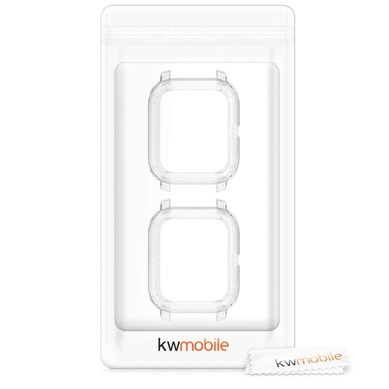 kwmobile 2-Pack Fitness Tracker Frame Compatible with Huami Amazfit GTS - Case Sport Tracker TPU Silicone Cover - Transparent - BeesActive Australia