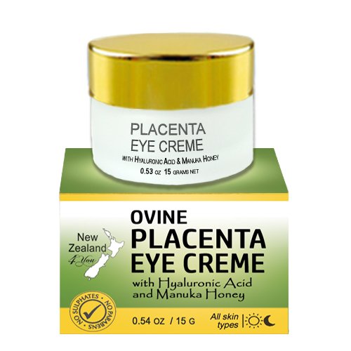 New Zealand 4 You Ovine Placenta Eye Cream with Hyaluronic Acid and Manuka Honey - Reduces Fine Lines & Wrinkles, Firms & Brightens - All Natural Ingredients, 15g - BeesActive Australia