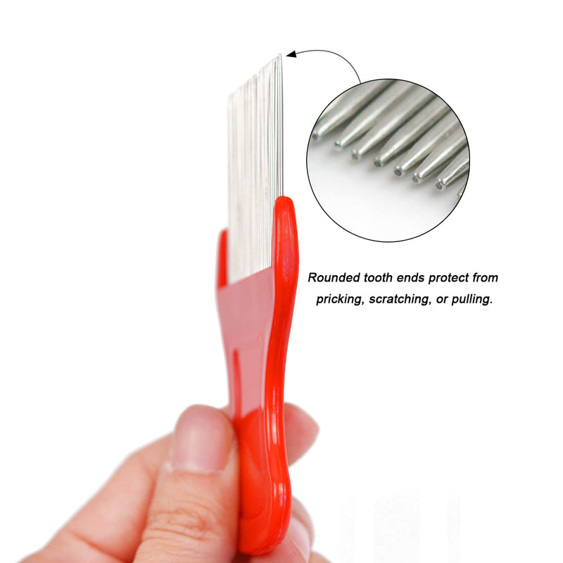 4 Pcs Lice Comb Nit Comb Pet Hair Grooming Comb Removal Dandruff Comb with Metal Teeth - BeesActive Australia