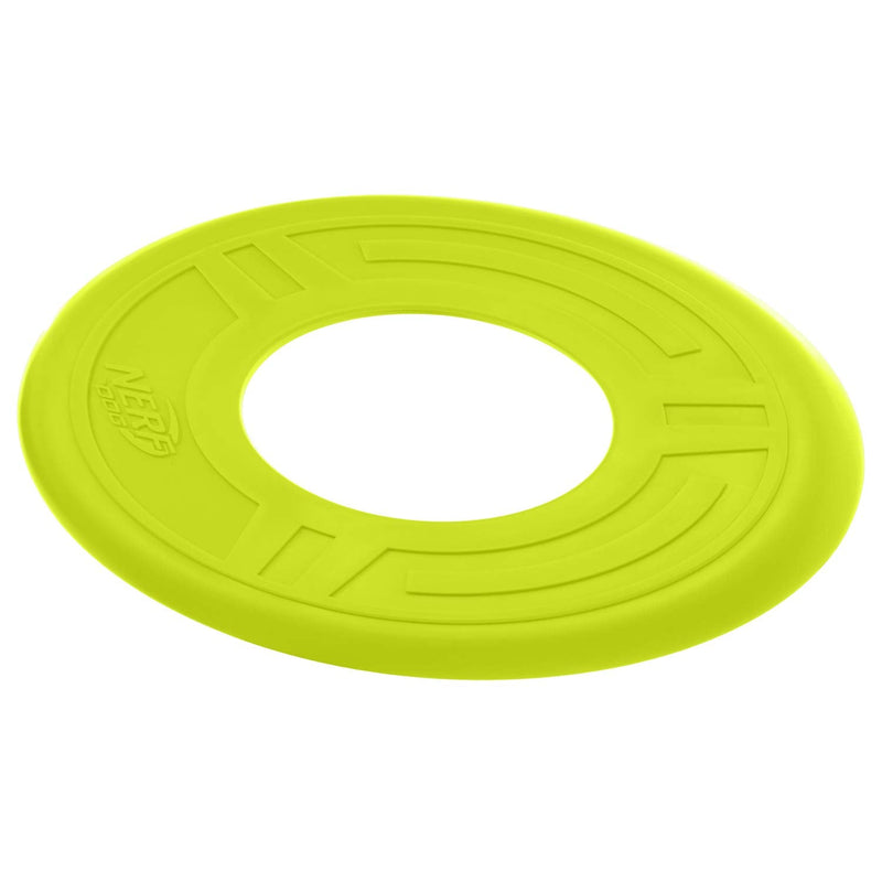 Nerf Dog Tire Flyer Dog Toy, Frisbee, Lightweight, Durable and Water Resistant, Great for Beach and Pool, 10 inch Diameter, for Medium/Large Breeds, Single Unit, Green - BeesActive Australia