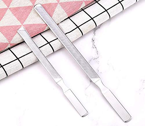 WOIWO 2PCS Stainless Steel Four-sided Nail File/Gray Nail File/Toenail File to Remove Dead Skin Nail Tool - BeesActive Australia