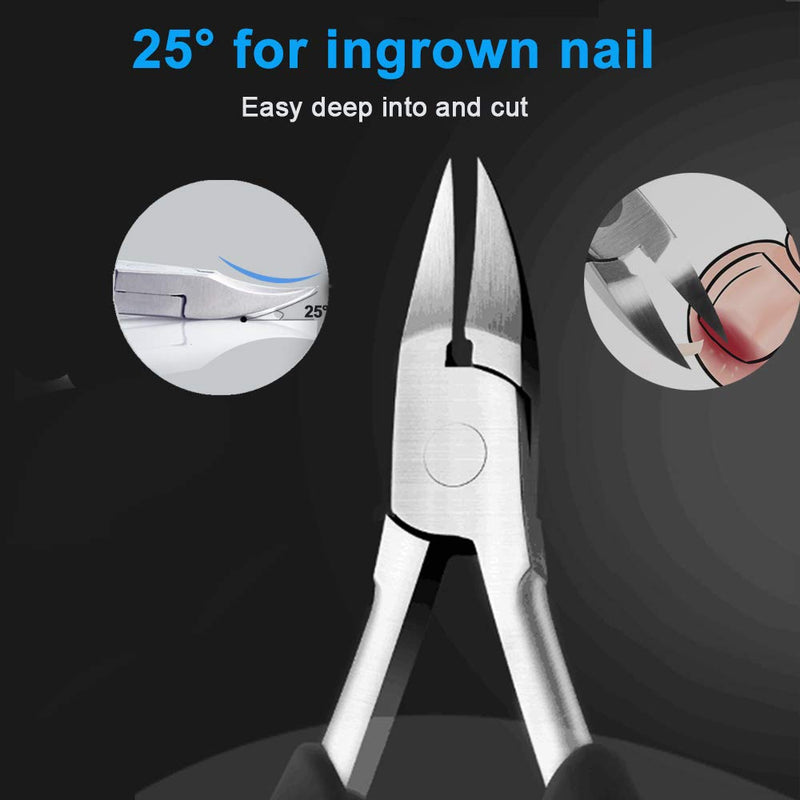 2019 NEWEST Ingrown Toenail Tools Kit with Nail File, Upgraded Foot Nail Treatment Tools, Heavy Duty Toe Nail Removal Clippers, Stainless Steel, Professional Pedicure Nail Cutter with ABS Handle, Esp - BeesActive Australia