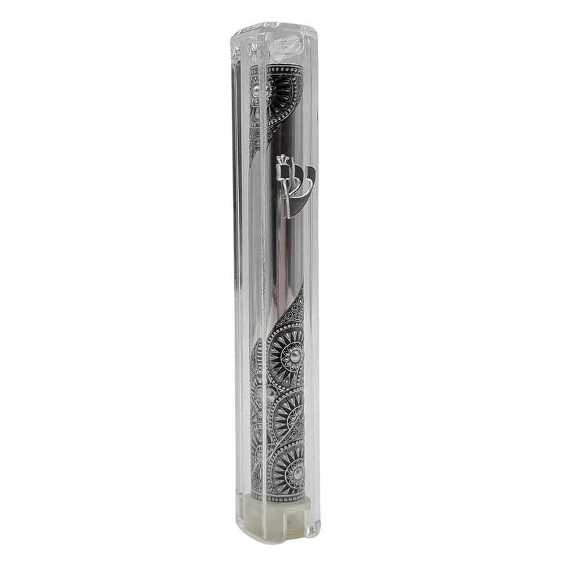 TALISMAN4U Waterproof Clear Mezuzah Case with Scroll Silver Ornament Hebrew Shin Classic Israel Judaica Door Mezuza 5 Inch - BeesActive Australia