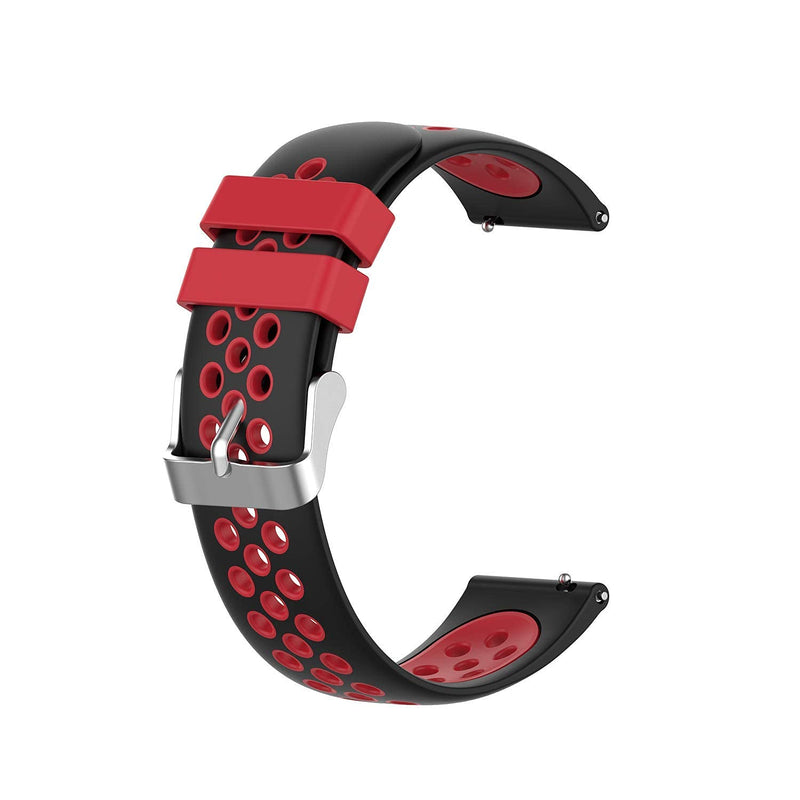 Smart Watch Band Compatible with Amazfit GTR 42mm/GTS/GTS 2/GTS 2e/GTS 2 Mini 20MM Quick Release Bands/Straps Silicone Breathable Replacement Wristbands for Women Men(BlackRed+WhiteBlue) BlackRed+WhiteBlue - BeesActive Australia