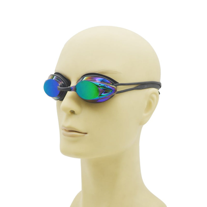 [AUSTRALIA] - DAMOK Swimming Goggles Mirrored Triathlon Swim Glasses Anti Fog UV Protection Replaceable Nose Pieces for Men Women Youth Teenager Black 