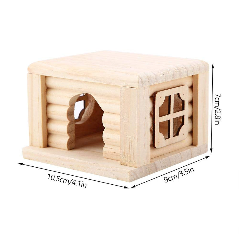 Pet Hamster House, 100% Natural Wood Odorless Home Openwork Lace Window DIY Hideout Hut Play Nest Toy Viewing Room Natural Living for Small Squirrels Gerbils Hamsters Golden Bears - BeesActive Australia