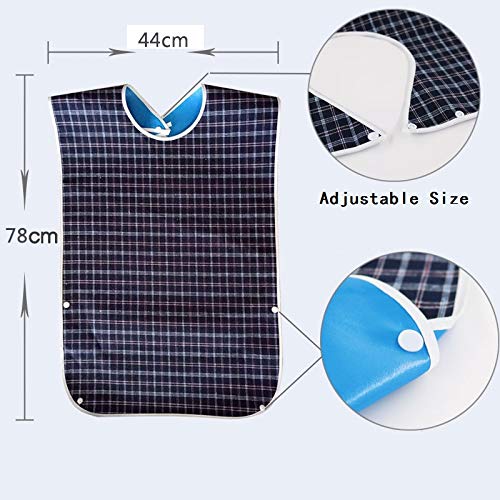 pengxiaomei Adult Bibs,Adult The Eldly Bib Adult Washable Dining Bibs for Elderly Blue - BeesActive Australia