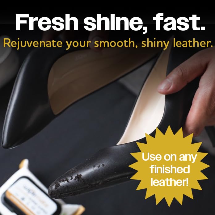 WIPEMATE Premium Leather Shine Wipes, Quick Wipes for Shoe Shine, Removes Dirt and Scuffs, Shining and Conditioning Wipes for Shoes, Boots, Handbags, Etc. – 20 Count [Two Pack] 20 ct (2-pack) - BeesActive Australia