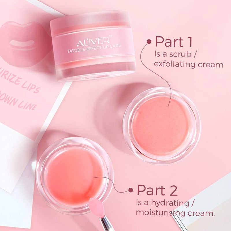 Lip Sleep Mask with two kinds of effective collagen peptide, lip scrub to remove dead skin and intensive lip repair treatment,a Lip mask for dry peeling lips, a lip balm for lip care (Peach) Peach - BeesActive Australia