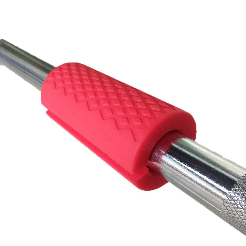 IADU Barbell Thick Bar Grips - Weightlifting Bar Grips Standard Dumbbell Handles Stress Relieve Barbell Hand Protector, Pair of Pull Up Tape Arm Blaster Adapter for Sports Workout (Red) - BeesActive Australia