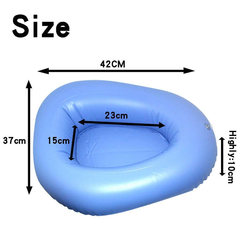 KIKIGOAL Bigger Washable Portable Air Inflation Blue Bed Pan Bedridden Elderly Inflatable Stool Bedsore Toilet - BeesActive Australia