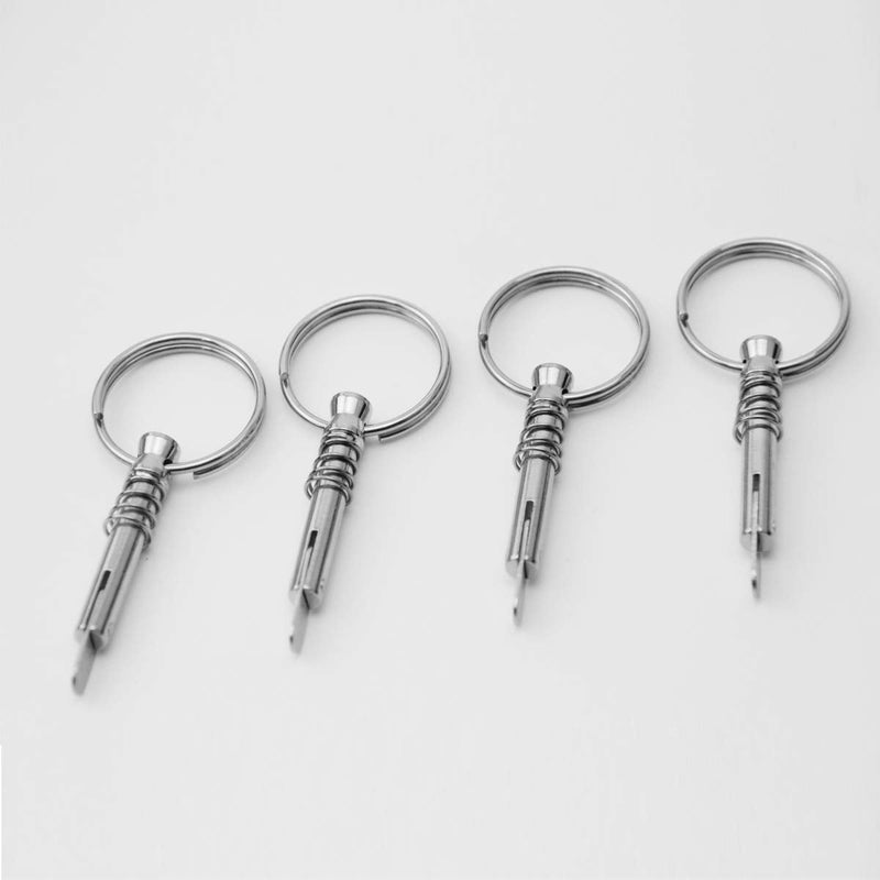 Leadrise 4 PCS 316 Stainless Steel Quick Release Pin Boat Pins w/Drop Cam & Spring 1/4" x 1" Grip Lanyard,Usable Length 1", Bimini Top Pin, Marine Hardware - BeesActive Australia