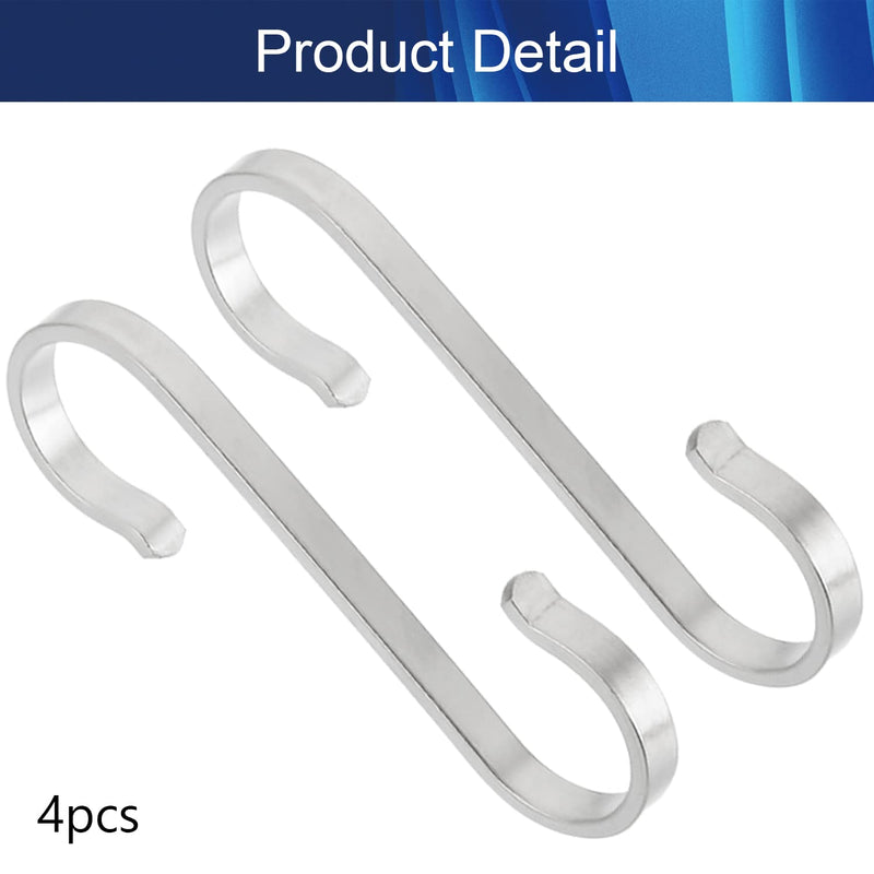Juvielich Wall Mounted S Shaped Hook Hangers for Towel Bag Key Kitchen Utensils, Thickness 2mm / 0.09" Large Silver Colored, 4 Pcs 4 Pieces - BeesActive Australia