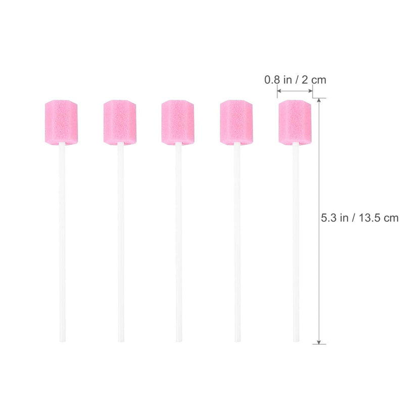 Rosenice Dental Swabs Pack of 100 Disposable Oral Care Sponge Swabs Mouth Cleaning Swab (Pink) - BeesActive Australia