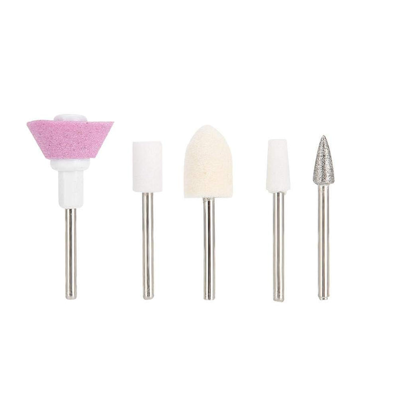 5Pcs/Set Nail Drill Bits, Ceramic Metal Cuticle Clean Drill Bits for Acrylic, Hard Gel Remover For Manicure Pedicure Polishing Mill Cutter Nail Files - BeesActive Australia