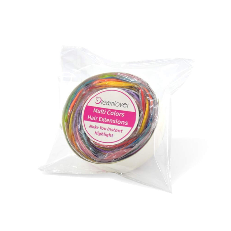 Dreamlover Girls Hair Extensions, Clip in Coloured Hair Extensions for Kids, 24 Pack Multi Colors A - Curly - BeesActive Australia