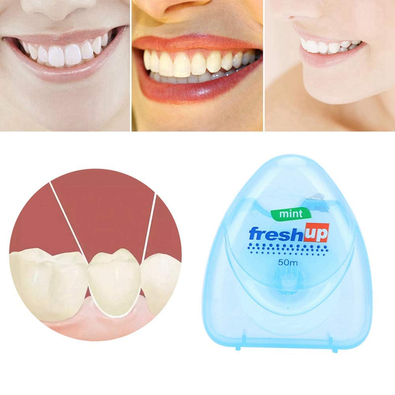 50m Micro-Wax Mint Flavor Dental Floss, High Tensile Ultra-Fine Straight Dental Floss, Soft Clean Teeth, Breaks Way Not Easily - BeesActive Australia