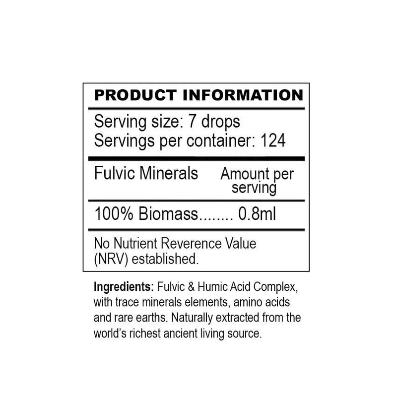 Ancient Purity FULVIC Acid Minerals 50ml (4 Months Supply) MLG-50 Trace Minerals/Amino Acids/Detox - BeesActive Australia