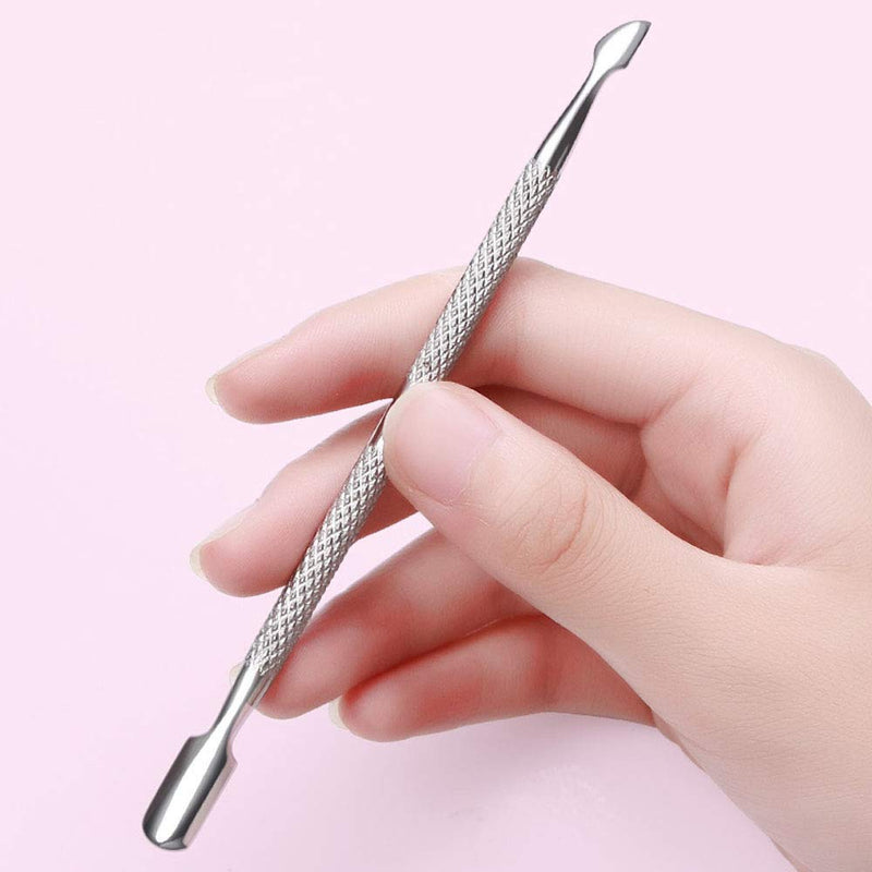 10Pcs Cuticle Pusher Remover and Cutter, Creatiee Double Ended Stainless Steel Cuticle Cleaner Nail Gel Polish Removal, Manicure Pedicure Nail Tools for Fingernails Toenails - Professional & Durable 10Pcs - BeesActive Australia