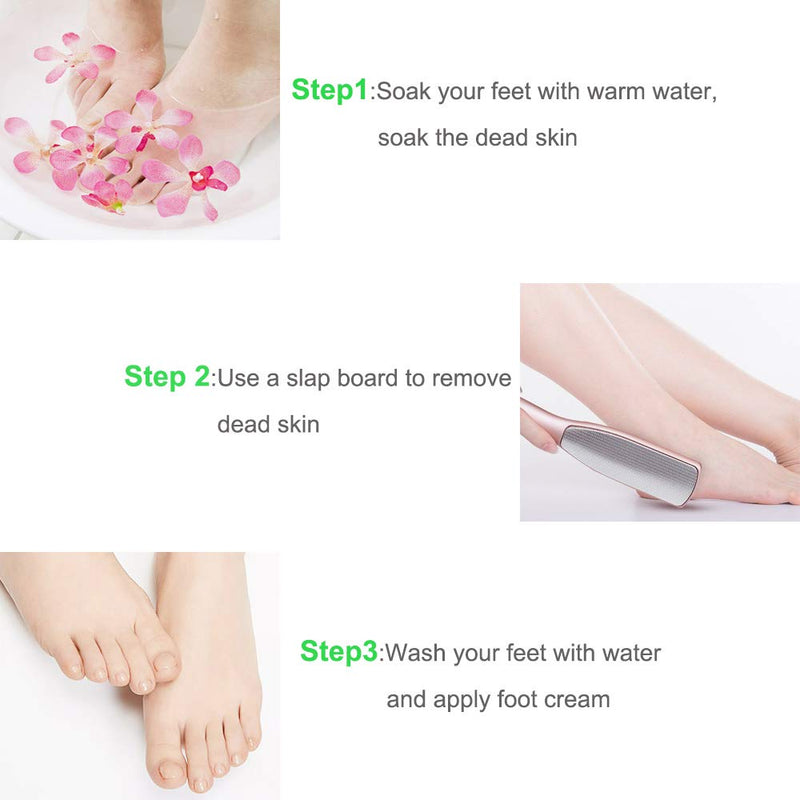 Foot File Callus Remover for Pedicure, Double Side Stainless Steel Foot Rasp, Feet Crack Trimming/Hard Rough Skin/Corn Scraper Tool for Wet & Dry Feet Care - BeesActive Australia