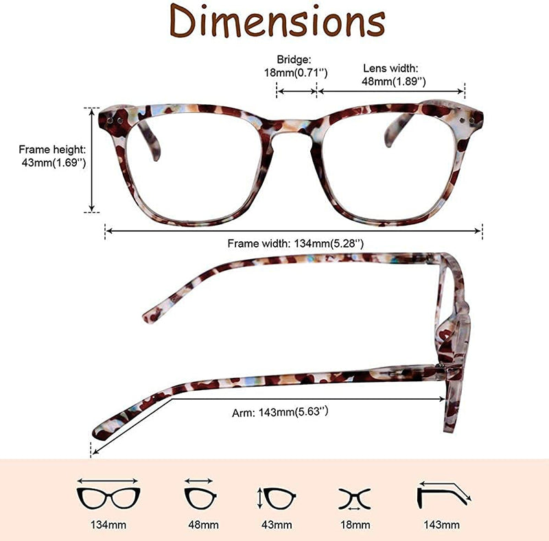 JiSoo Reading Glasses Women/Men Designer Readers, Ladies Reading Glasses with Spring Hinge A-multicolor 2.0 x - BeesActive Australia