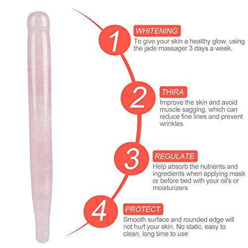 Natural Stone Acupressure Stick Crystal Stick Chopsticks Acupuncture Sticks Special Experience, 12 cm(rose quartz) Rose Quartz - BeesActive Australia