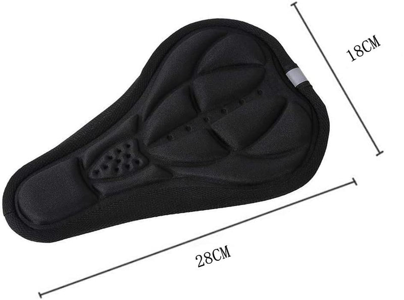 Cycling Bicycle Gel Pad Bike Seat Saddle Cover 3D Soft Cushion Black - BeesActive Australia