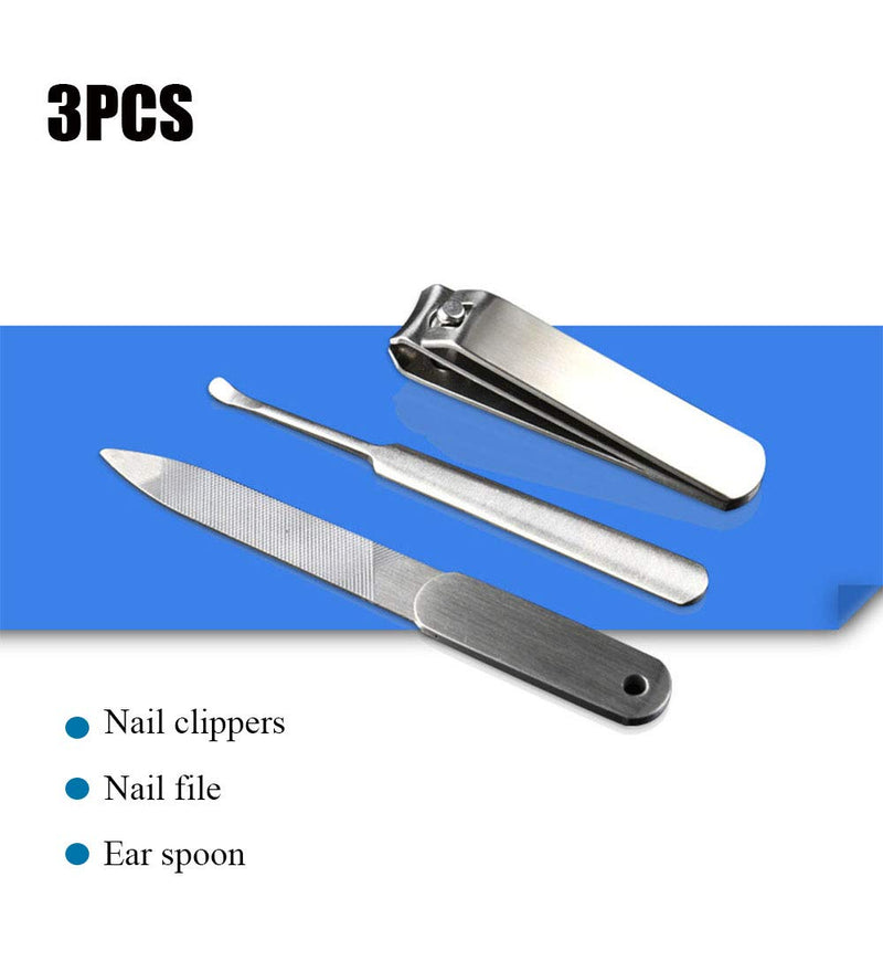 Nail Clipper Set, 3pcs Professional Nail Clippers with Nail File and Ear Spoon, Gift Package in Tin Box Perfect for Travel & Home (3PCS) - BeesActive Australia