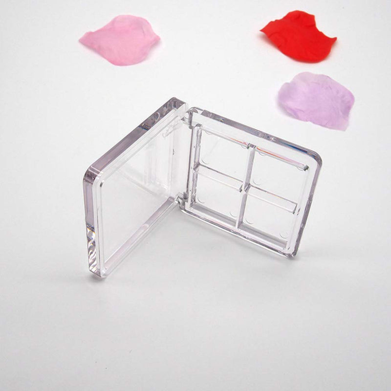 Lurrose 2PCS Empty Eyeshadow Palette Refillable 4 Grids Plastic Eye Make Up Container Palette - BeesActive Australia