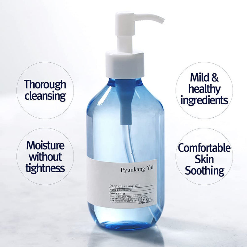 PYUNKANG YUL Deep Cleansing Oil - Makeup Remover Korean Oil Cleanser for Face - Strong Moisturizing and Deep Nutrient - Hyaluronic Acid Panthenol - Natural Ingredients leave Skin Soothed 9.8 Fl. Oz - BeesActive Australia
