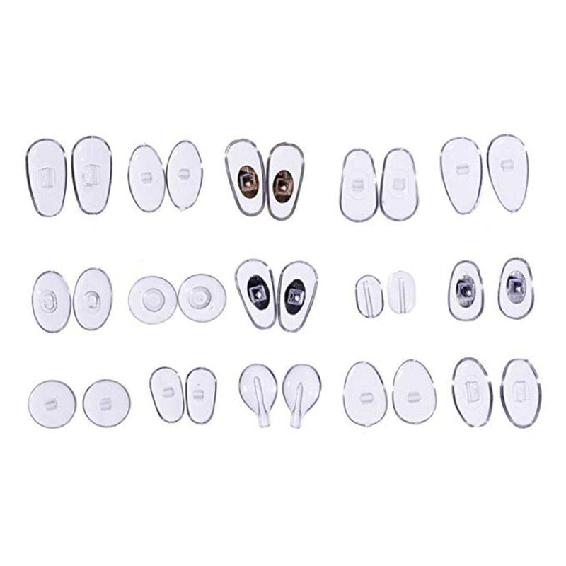 Gasea 150pcs 15 Style Nose Pads Set, Ultra-Soft PVC Anti Slip Nosepads Assortment Kit for Eyeglass Sunglasses - BeesActive Australia