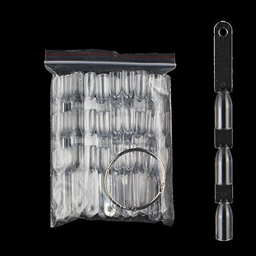 GOGOONLY 300 Clear Tips Fan-shaped Nail Art Display Chart Acrylic False Tips Practice Tool - 300 Tips in Total - BH000896 - BeesActive Australia