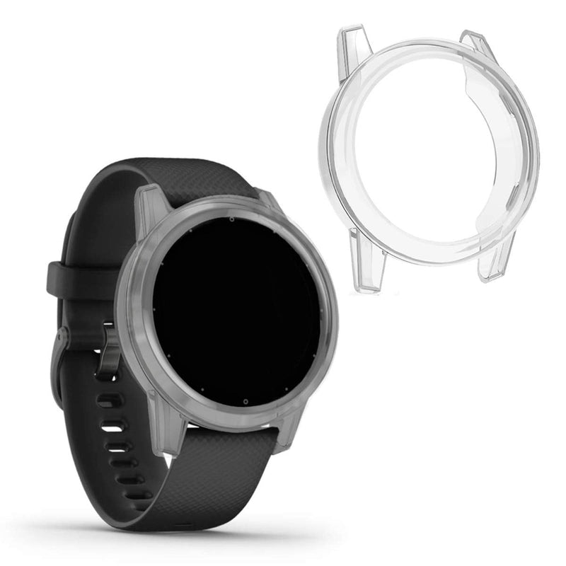 kwmobile 2-Pack Fitness Tracker Frame Compatible with Garmin Vivoactive 4S - Case Sport Tracker TPU Silicone Cover - Transparent - BeesActive Australia