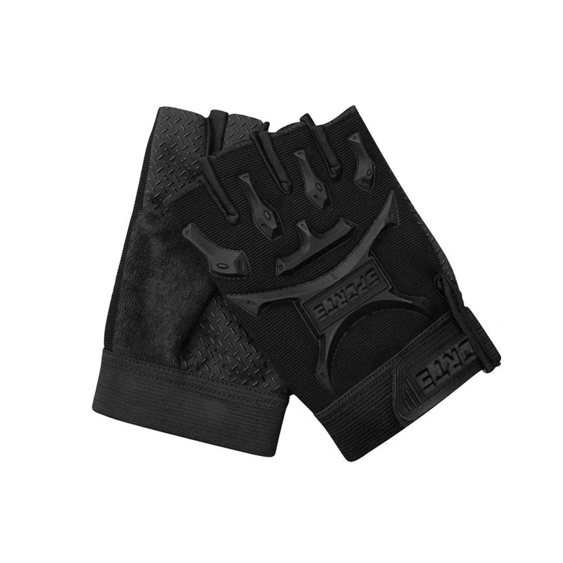 Kid Half Finger Fingerless Cycling Gloves Mitten for Child Children Exercise Skate Skateboard Accessories Roller Skating Other Sports Anti-Abrasion No-Slip Black - BeesActive Australia