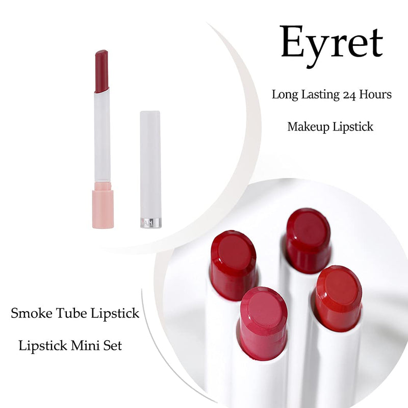 Eyret Smoke Tube Lipstick Suit Matte Waterproof Lipsticks Set Longwear Durable Lip Stick Pack for Women and Girls(4Pcs)(E-Set A) E-Set A - BeesActive Australia