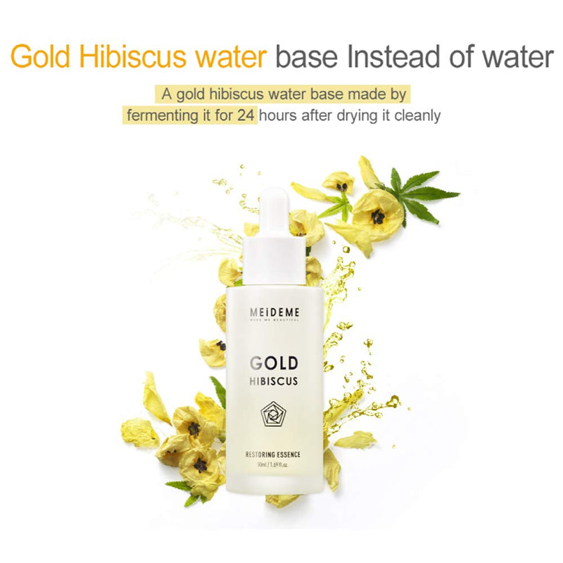 MEIDEME Gold Hibiscus Restoring Skin Care Essence 1.69FL.OZ Korean Beauty Moisturizing Intensive Serum - BeesActive Australia