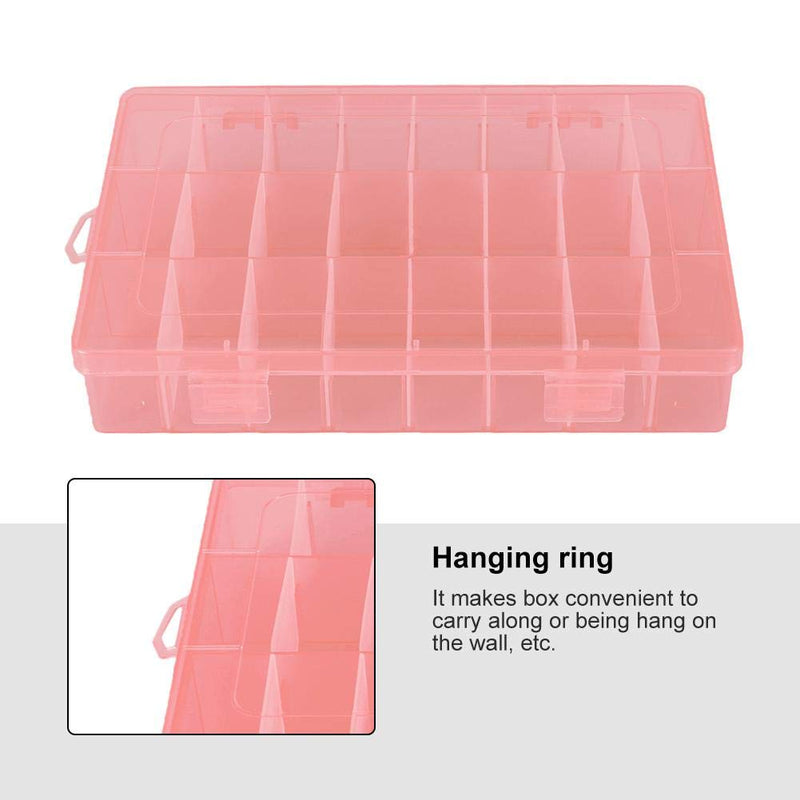 Jewelry Box Organizer Storage, 24 Grids Adjustable Jewelry Box, Plastic Detachable Beads Earrings Storage Case Jewelry Divider Container Jewelry Organizer Case(Orange) Orange - BeesActive Australia