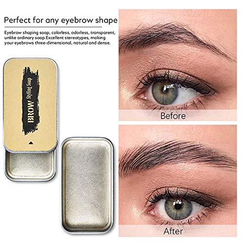 WENFENG 2PCS Eyebrow Soap Kit,Brows Styling Soap,Long Lasting Waterproof Smudge Proof Eyebrow Styling Pomade for Natural Brows, 3D Feathery Brows Makeup Balm - BeesActive Australia