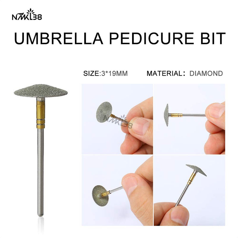 NMKL38 Pedicure Diamond Bur 3/32" Stainless Steel Professional Podiatry Chiropody Foot File Manicure Nail Reduction Drill Bit Rotary Tool for Electric Milling Machine - BeesActive Australia