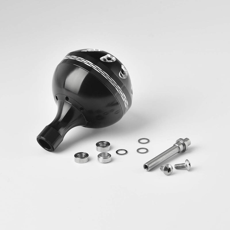[AUSTRALIA] - GOMEXUS Power Knob Compatible for Daiwa Tatula LT Saltist Back Bay 3000 4000 Shimano Stradic Ci4+ FL FK 2500 3000 4000 Direct Fitment Spinning Reel Replacement Part 38mm black silver 