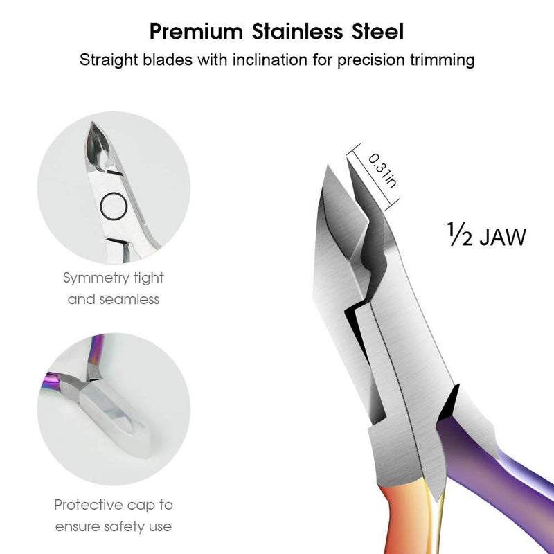 Cuticle Nipper with Cuticle Pusher, JUNHCZOY Cuticle Cutter and Trimmer Clipper Dead Skin Remover Scissor Plier Durable Manicure Pedicure Tools for Fingernails and Toenails - BeesActive Australia