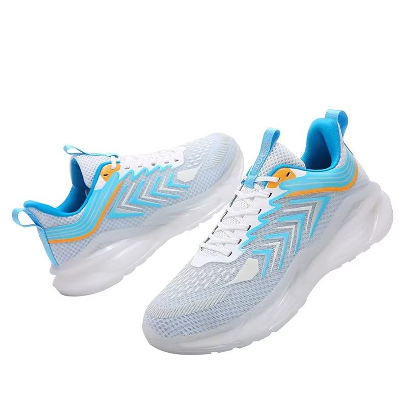 BSROT Men's Running Tennis Shoes Lightweight Non-Slip Athletic Sports Gym Jogging Fitness Walking Sneakers 10 Light Blue/White - BeesActive Australia