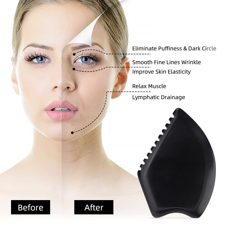 Gua Sha Tools Natural Aura Stone GuaSha Massager Bian Stone Face Massage Scraper Tool for Face Lift SPA Slimming Massage Sculpts Body - BeesActive Australia