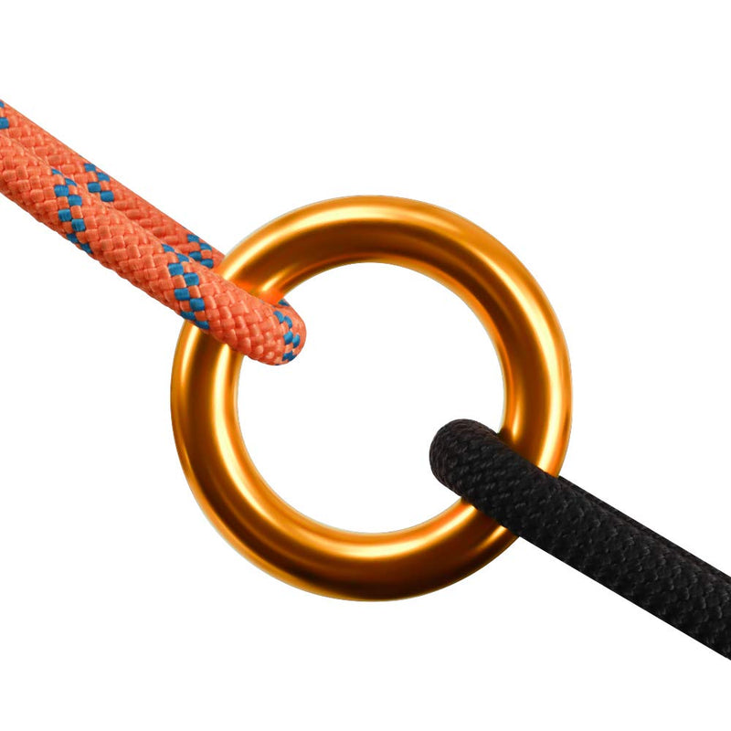 NewDoar Rappel Ring 25kN Gold Large O-Ring Rope Connector for Rock Climbing Arborist Rescue Hammock and Slackline gold 2pcs - BeesActive Australia