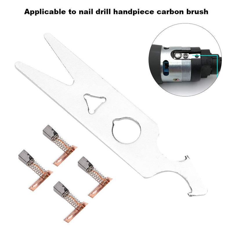 Carbon Brush, 2 Pairs Nail Drill Handpiece Accessory Replacement Part Carbon Brush Wrench Set for Nail Salon and Household - BeesActive Australia