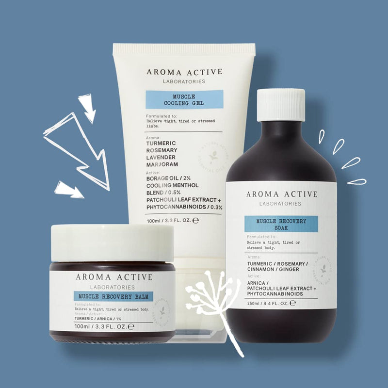 AROMA ACTIVE LABORATORIES Muscle Cooling Gel 100ml - Cool Angry Muscles, Help Muscles Chill Out, Borage Oil, Shake Off Stiffness, Gym, Workout, Phytocannabinoids, Pain Relief, Plant Power, Menthol - BeesActive Australia
