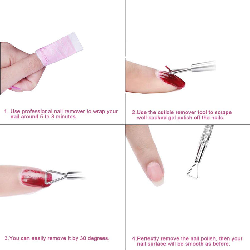 ZIZZON Cuticle Pusher Stainless Steel Triangle Cuticle Peeler Scraper Remove Gel Nail Polish Nail Art Remover Tool 3 Pack. - BeesActive Australia